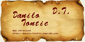 Danilo Tontić vizit kartica